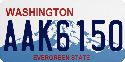WA license plate AAK6150