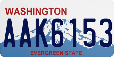 WA license plate AAK6153