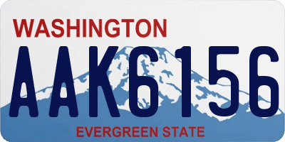 WA license plate AAK6156