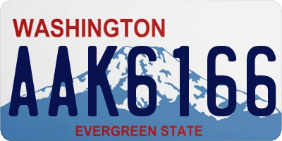 WA license plate AAK6166