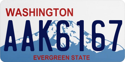 WA license plate AAK6167