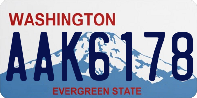 WA license plate AAK6178