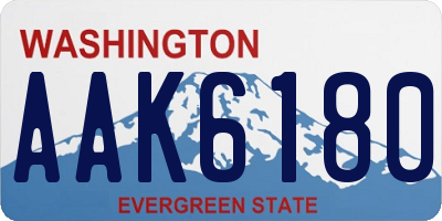 WA license plate AAK6180