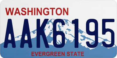 WA license plate AAK6195