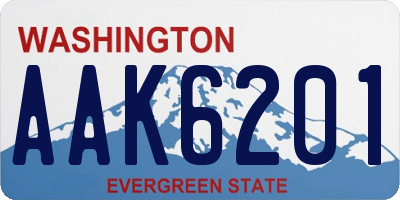 WA license plate AAK6201