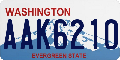 WA license plate AAK6210