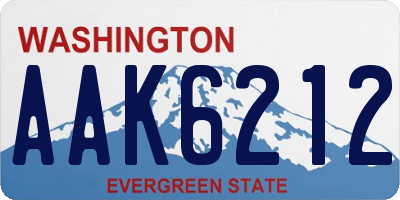 WA license plate AAK6212