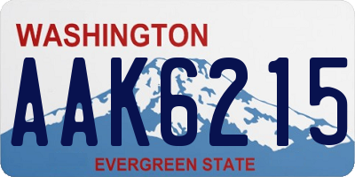 WA license plate AAK6215