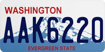 WA license plate AAK6220