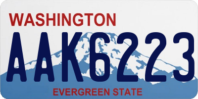 WA license plate AAK6223