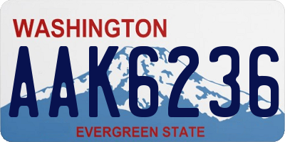 WA license plate AAK6236