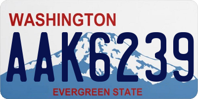 WA license plate AAK6239