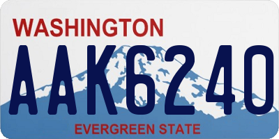 WA license plate AAK6240