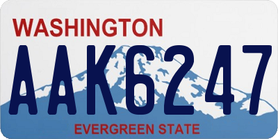 WA license plate AAK6247