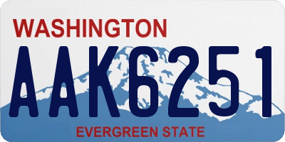 WA license plate AAK6251