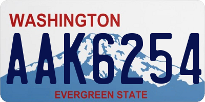 WA license plate AAK6254