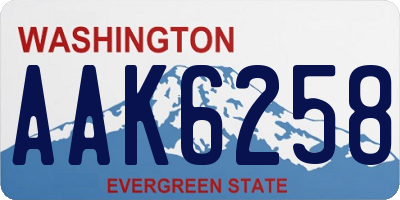 WA license plate AAK6258