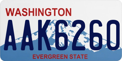 WA license plate AAK6260