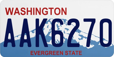 WA license plate AAK6270
