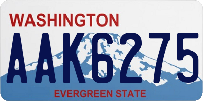 WA license plate AAK6275