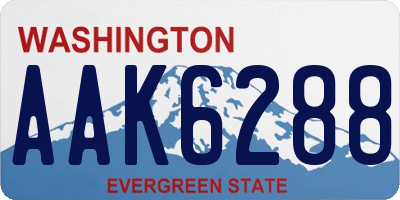 WA license plate AAK6288
