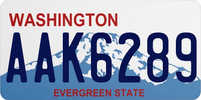 WA license plate AAK6289