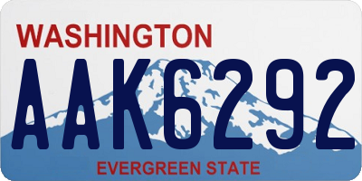 WA license plate AAK6292
