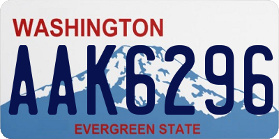 WA license plate AAK6296
