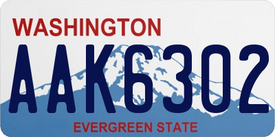 WA license plate AAK6302