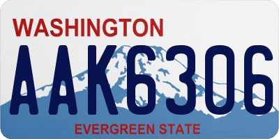 WA license plate AAK6306