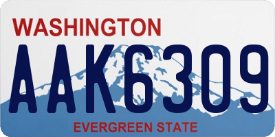 WA license plate AAK6309