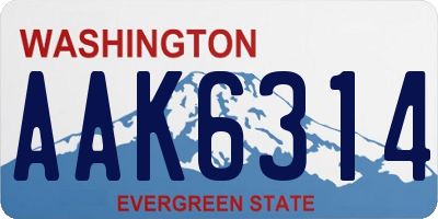 WA license plate AAK6314