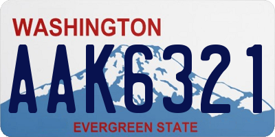 WA license plate AAK6321