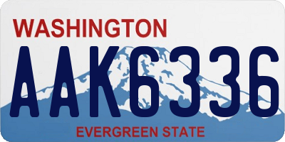 WA license plate AAK6336