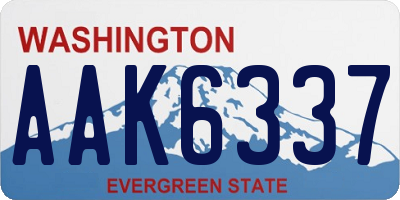 WA license plate AAK6337