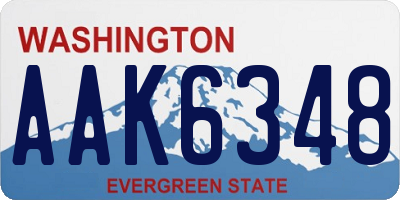 WA license plate AAK6348