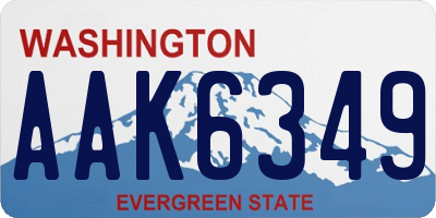 WA license plate AAK6349