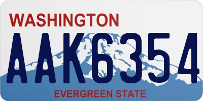 WA license plate AAK6354