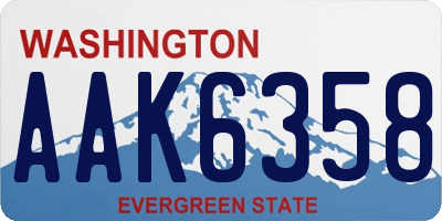 WA license plate AAK6358