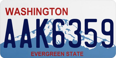 WA license plate AAK6359