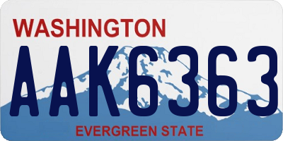 WA license plate AAK6363