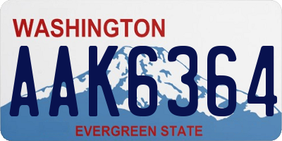 WA license plate AAK6364