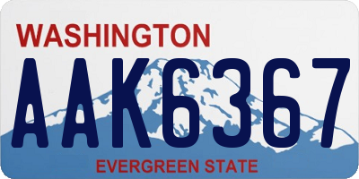 WA license plate AAK6367