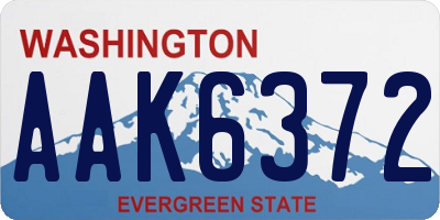 WA license plate AAK6372
