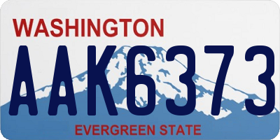 WA license plate AAK6373
