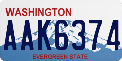WA license plate AAK6374