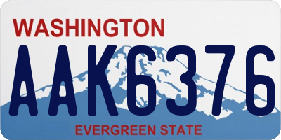 WA license plate AAK6376