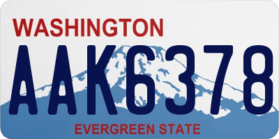WA license plate AAK6378