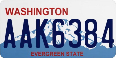 WA license plate AAK6384