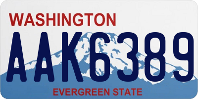 WA license plate AAK6389
